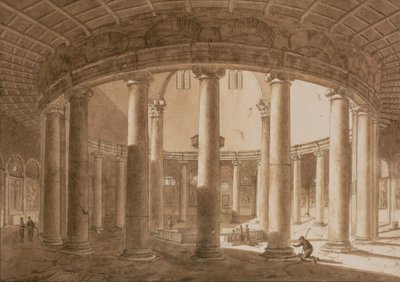 Intérieur du temple de Claude à Rome, vers 1800 - Agostino Tofanelli